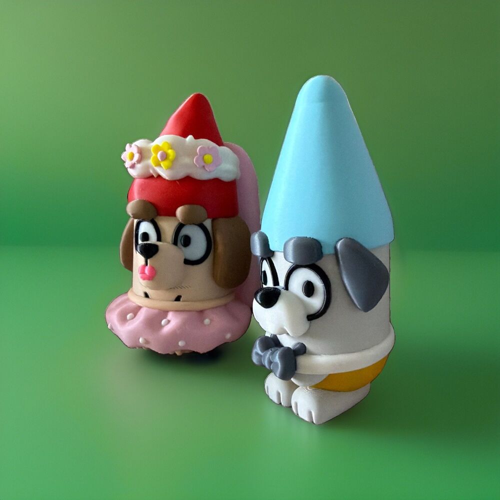 Bluey TV Show Husband and Wife Garden Gnome Fan Art Kids Toys & Collectible USA - Picture 3 of 8
